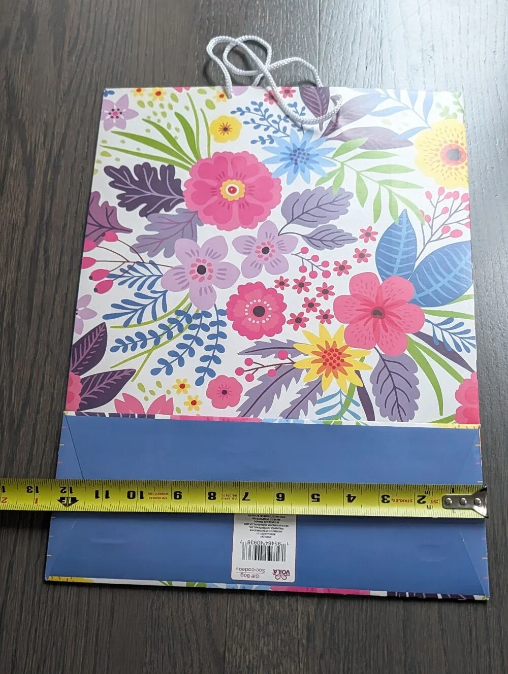 Voila Floral Multicolor Paper Gift Bag Large 18x13x5